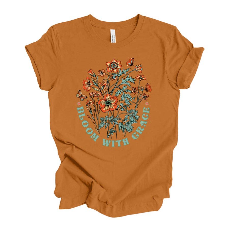 Bloom with Grace - Adult & Kids T-Shirts, Sweatshirts & Hoodies apparel design preview 1