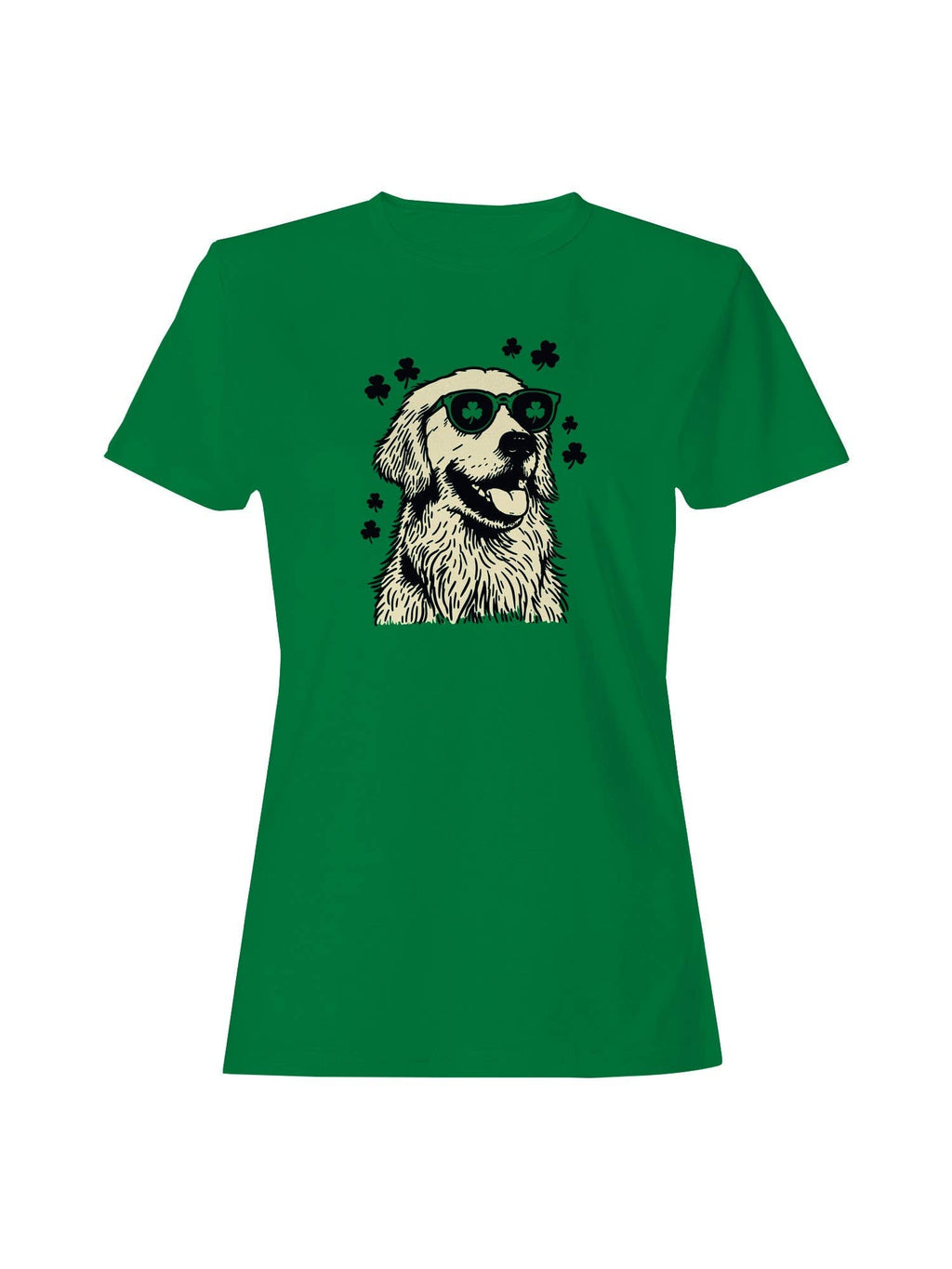 St. Patrick's Day Cool Golden Retriever Shades - Adult & Kids T-Shirts, Sweatshirts & Hoodies apparel design preview 1