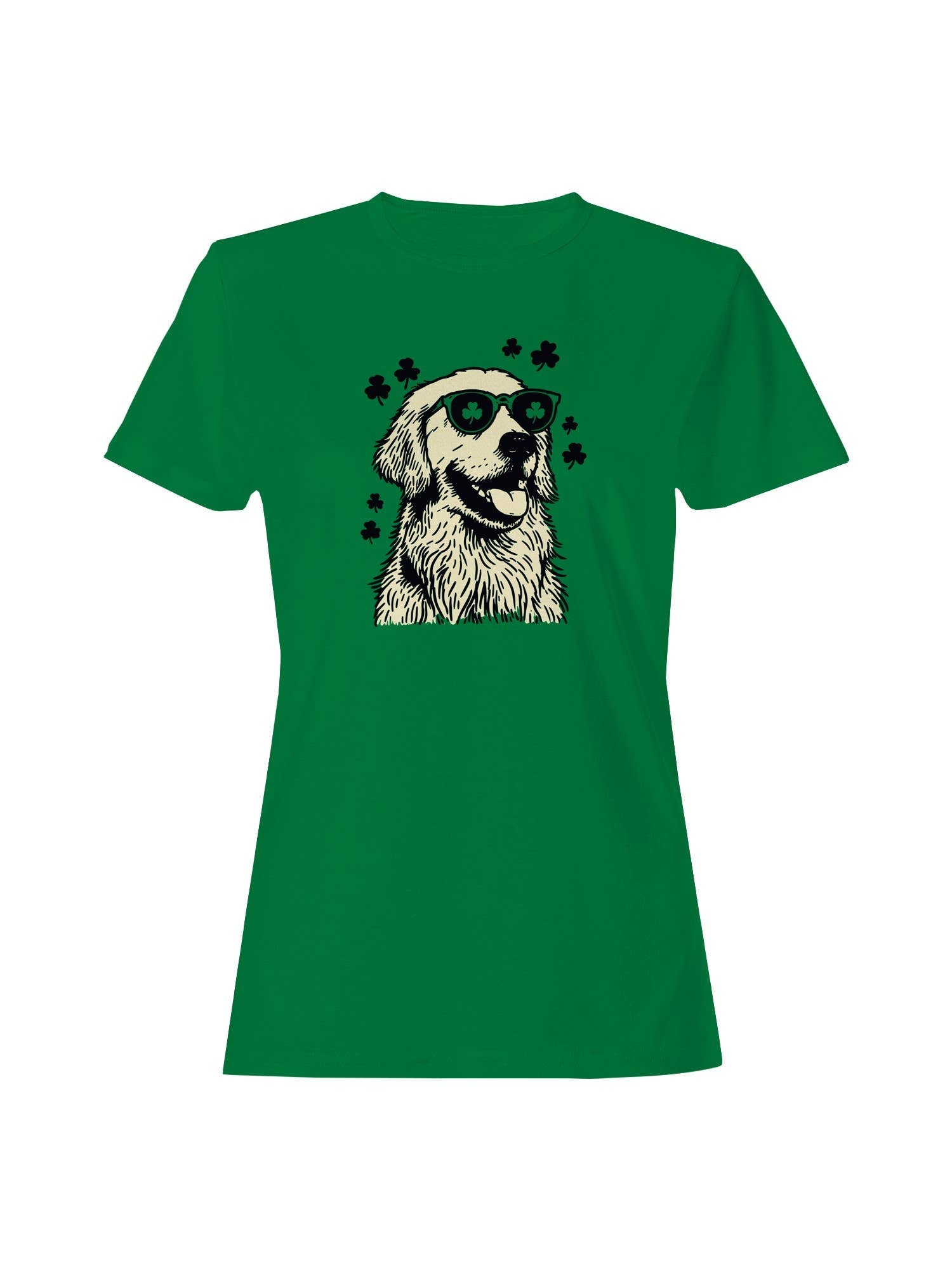 St. Patrick's Day Cool Golden Retriever Shades - Adult & Kids T-Shirts, Sweatshirts & Hoodies apparel design preview 1