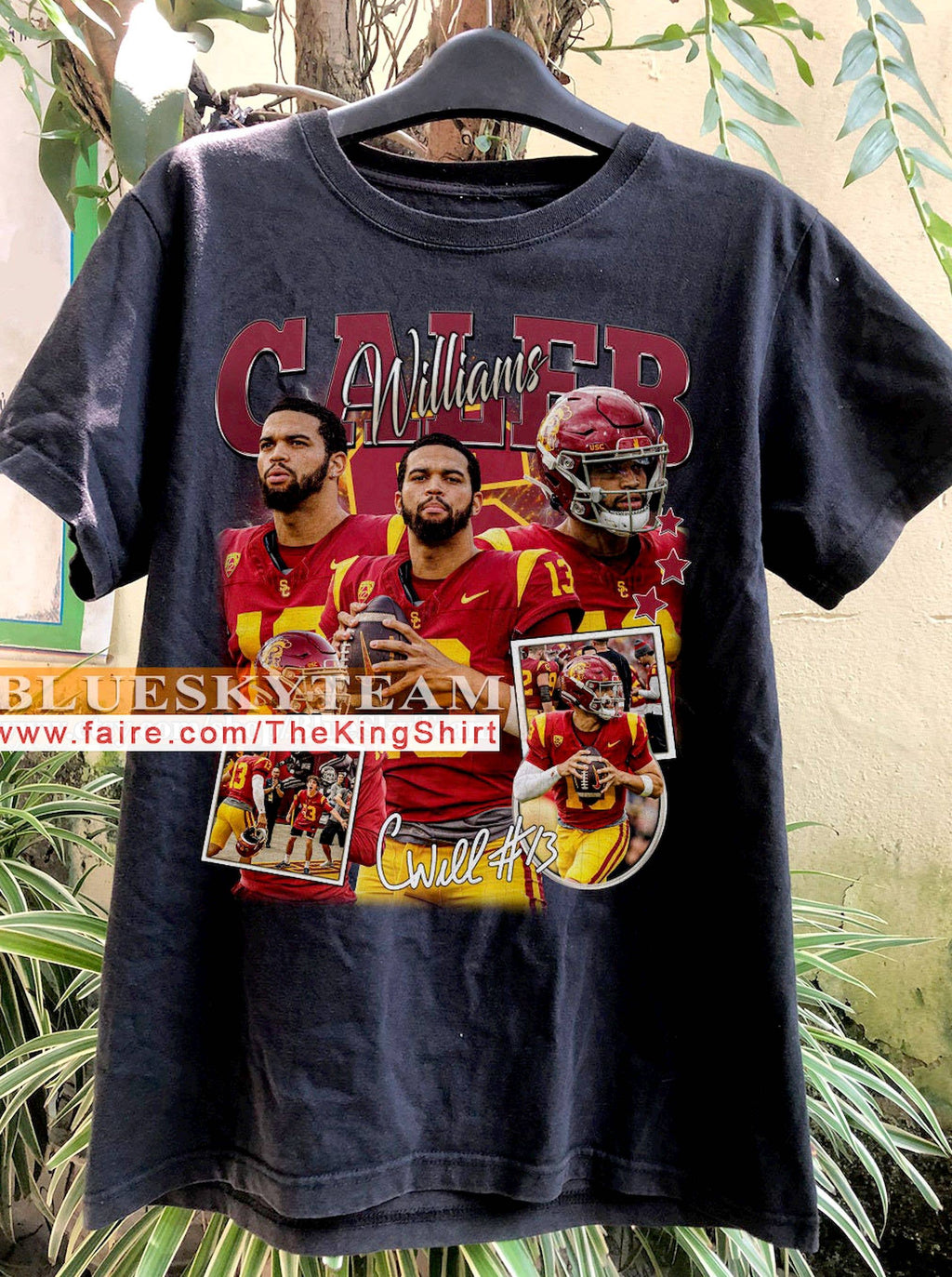 Vintage 90s Caleb Williams Retro Football - Adult & Kids T-Shirts, Sweatshirts & Hoodies apparel design preview 1