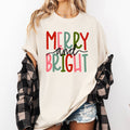 Merry and Bright, Colorful Christmas, Winter, Xmas - Adult & Kids T-Shirts, Sweatshirts & Hoodies apparel design preview 1