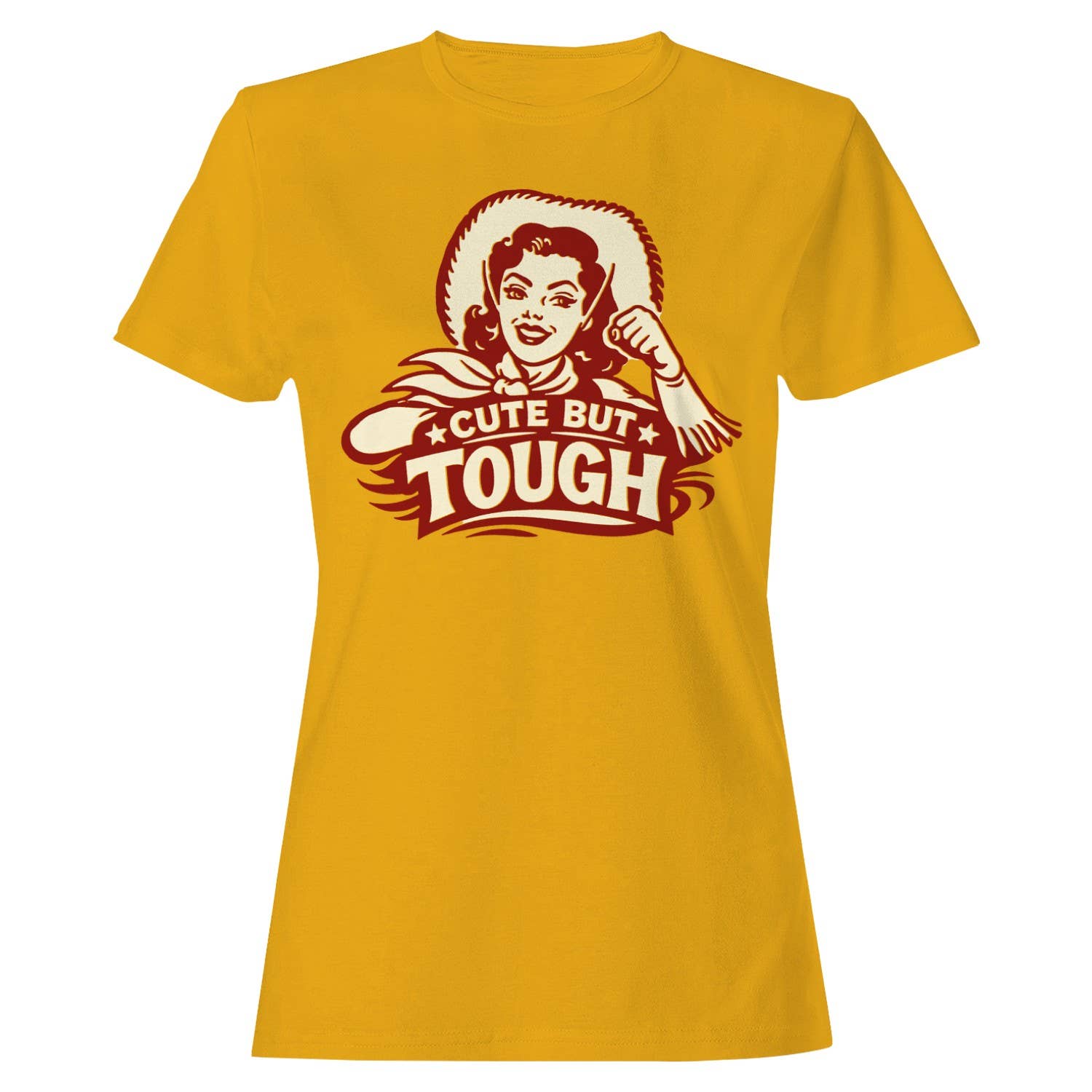 Cute But Tough Cowgirl Women's Gold - Adult & Kids T-Shirts, Sweatshirts & Hoodies apparel design preview 1