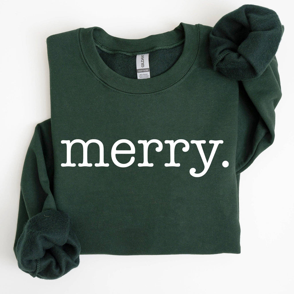 Merry, Classic Minimalist, Christmas, Winter Snow - Adult & Kids T-Shirts, Sweatshirts & Hoodies apparel design preview 1