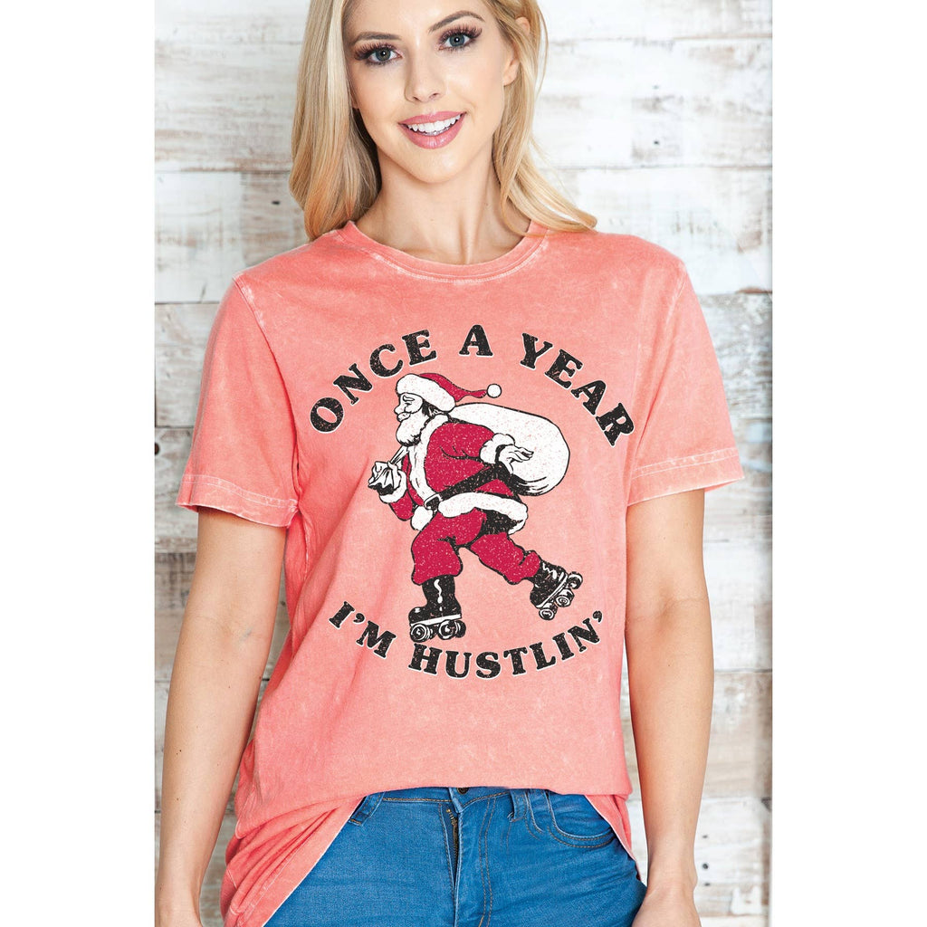Santa I Am Hustlin Mineral Wash - Adult & Kids T-Shirts, Sweatshirts & Hoodies apparel design preview 1