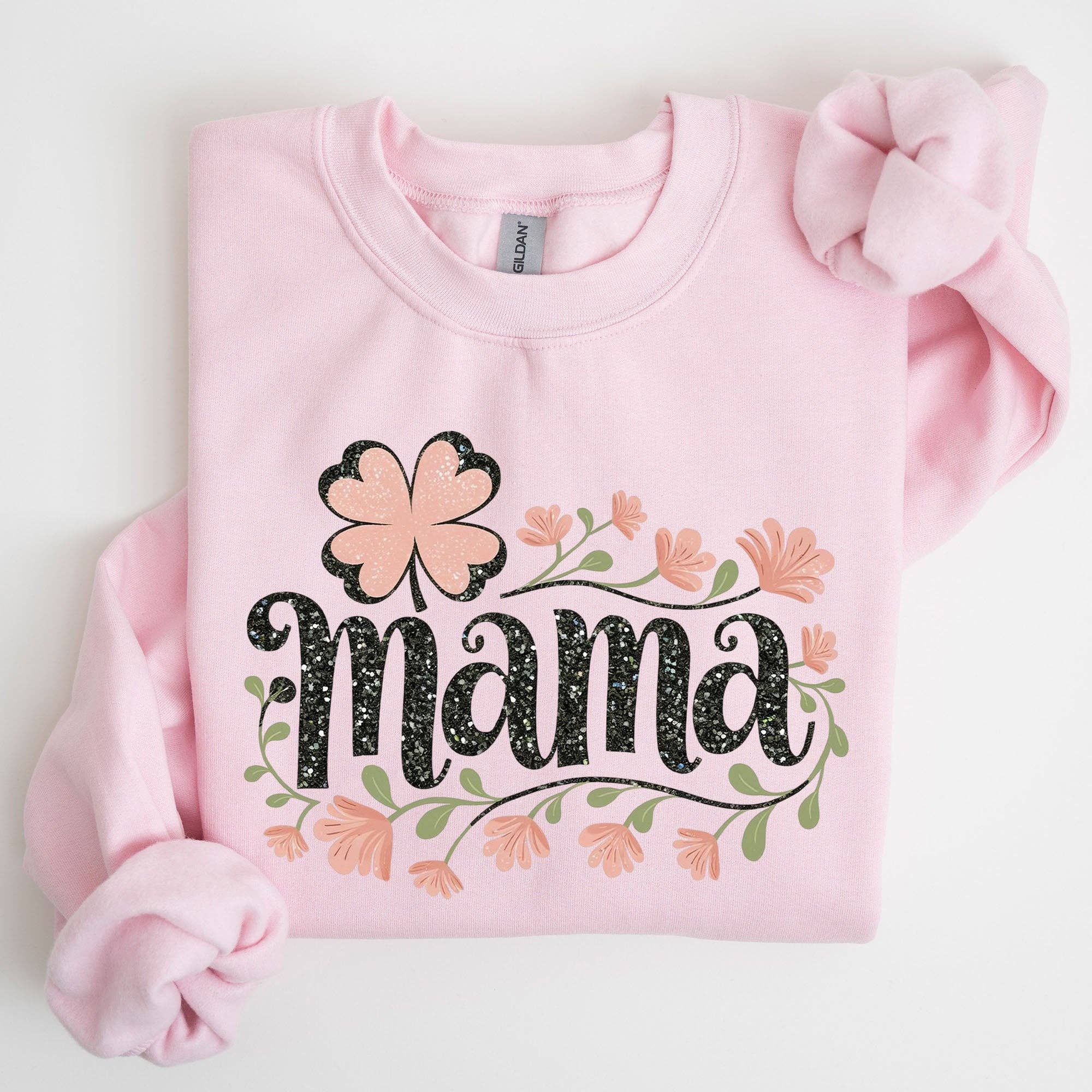 Floral Mama, Shamrock Clover St Patrick's Day - Adult & Kids T-Shirts, Sweatshirts & Hoodies apparel design preview 1