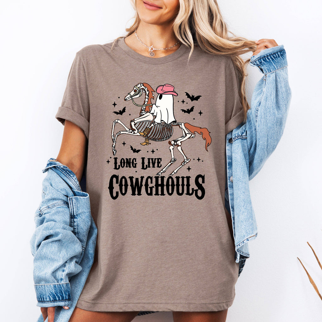 Long Live Cowghouls, Skeleton, Ghost, Horse Halloween - Adult & Kids T-Shirts, Sweatshirts & Hoodies apparel design preview 1
