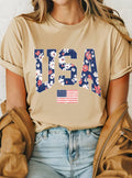 USA Flower Graphic - Adult & Kids T-Shirts, Sweatshirts & Hoodies apparel design preview 1