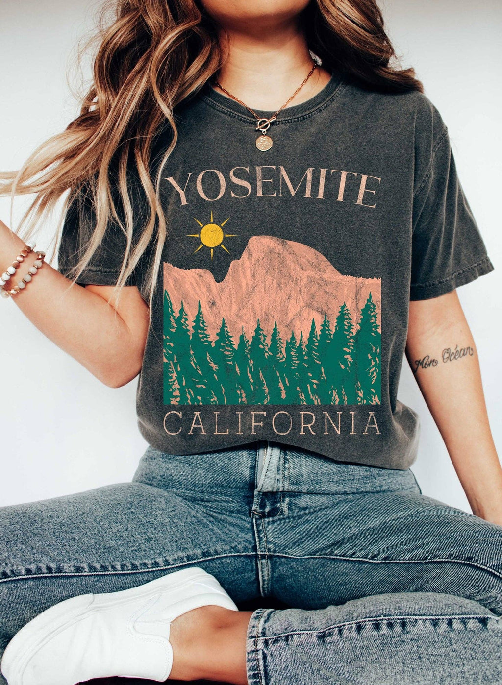 Yosemite National Park Boho Vintage - Adult & Kids T-Shirts, Sweatshirts & Hoodies apparel design preview 1