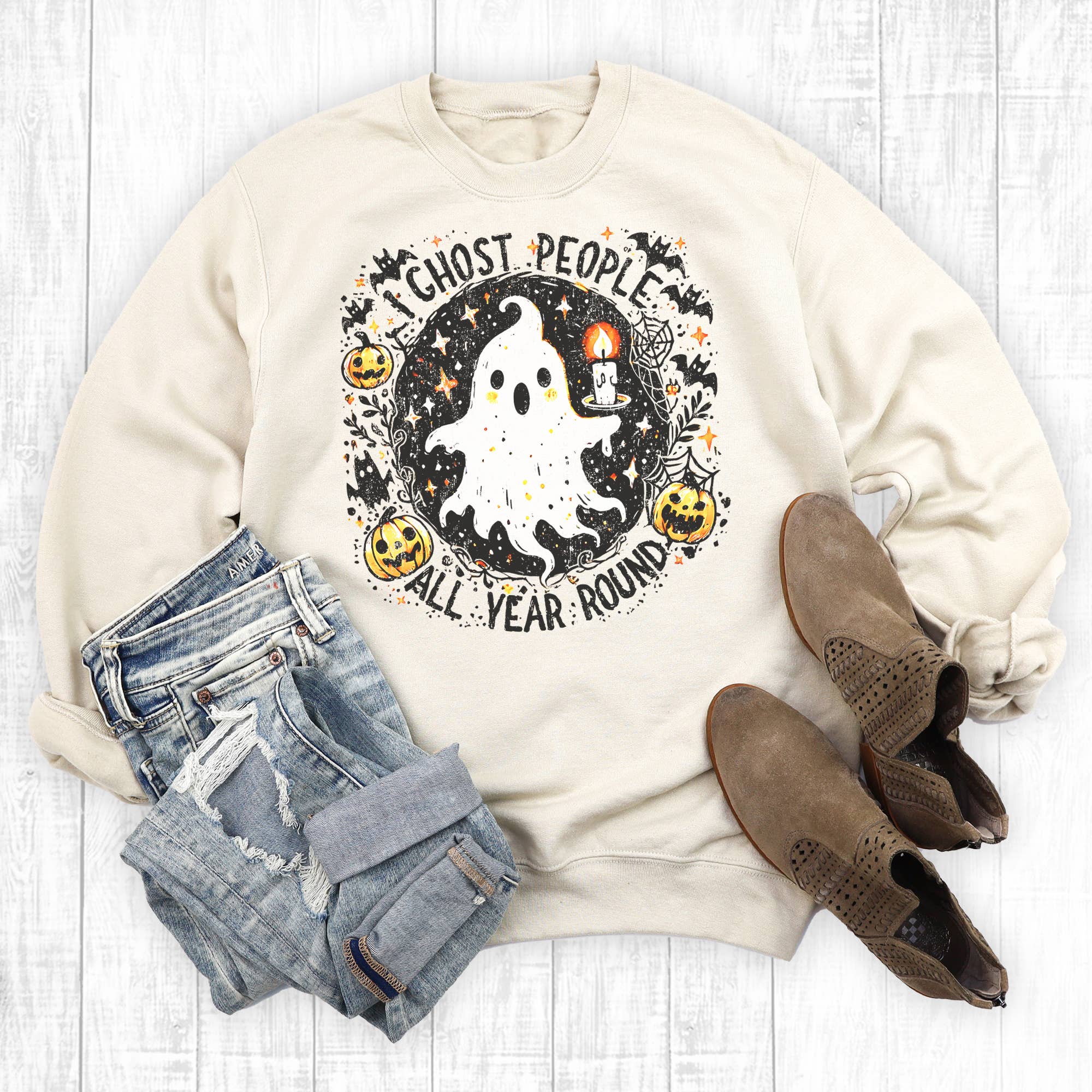 Fall I Ghost People All Year Round - Adult & Kids T-Shirts, Sweatshirts & Hoodies apparel design preview 1