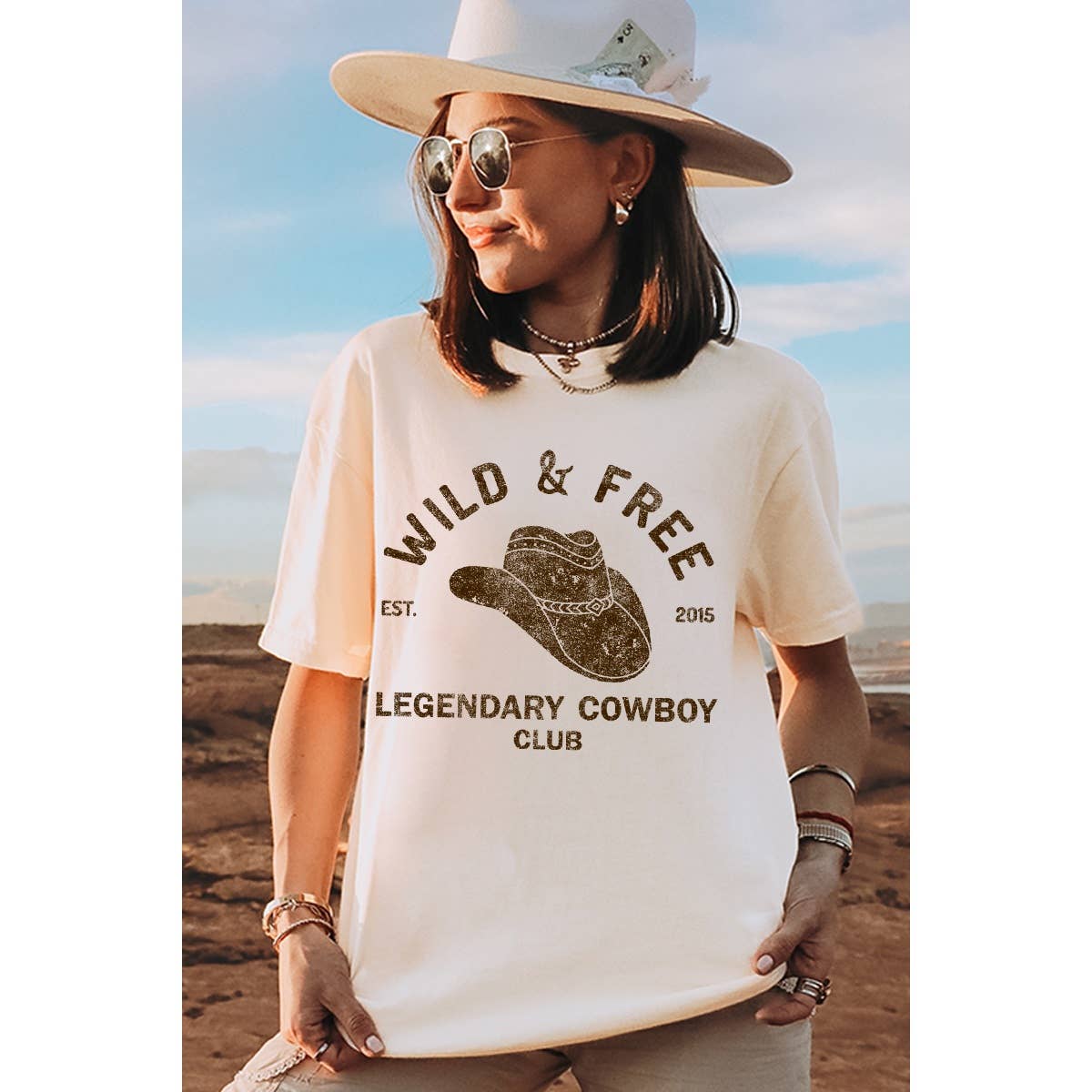 Wild and Free Cowboy Graphic Oversized - Adult & Kids T-Shirts, Sweatshirts & Hoodies apparel design preview 1