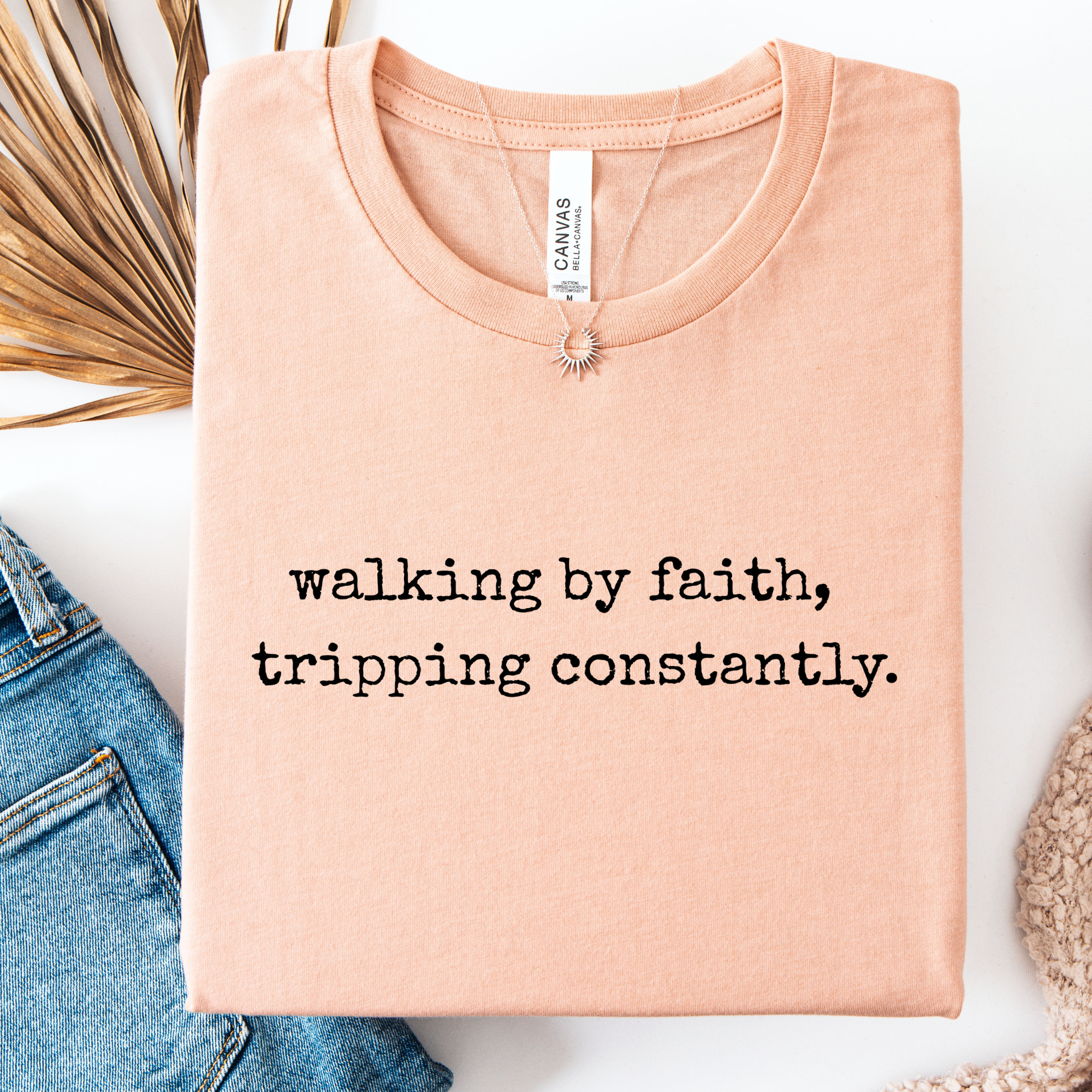 Walking By Faith Humor Graphic - Adult & Kids T-Shirts, Sweatshirts & Hoodies apparel design preview 1