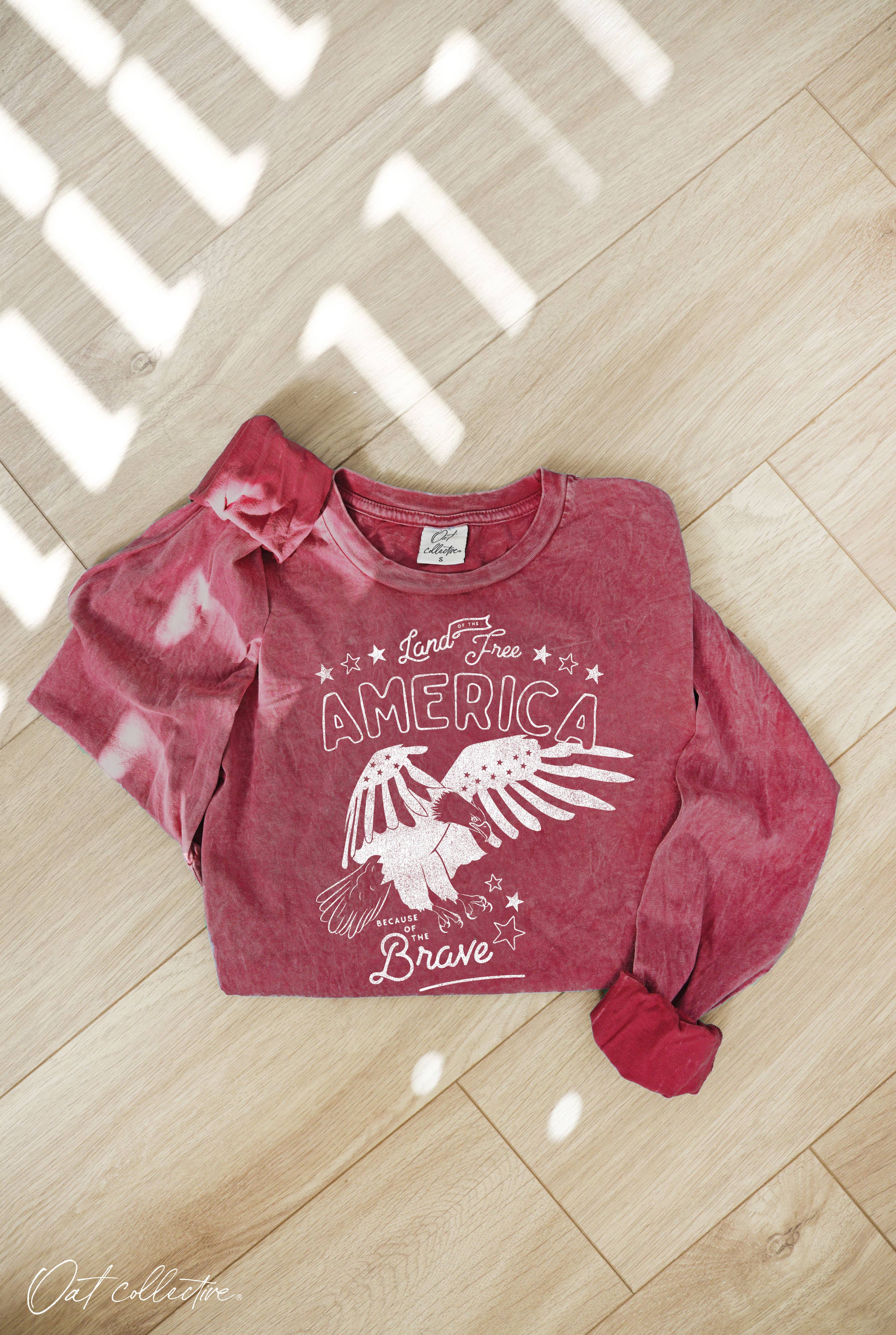 Land of the Free Mineral Washed Graphic - Adult & Kids T-Shirts, Sweatshirts & Hoodies apparel design preview 1