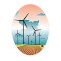 Windmills Oval Die-Cut Sticker - Adult & Kids T-Shirts, Sweatshirts & Hoodies apparel design preview 1