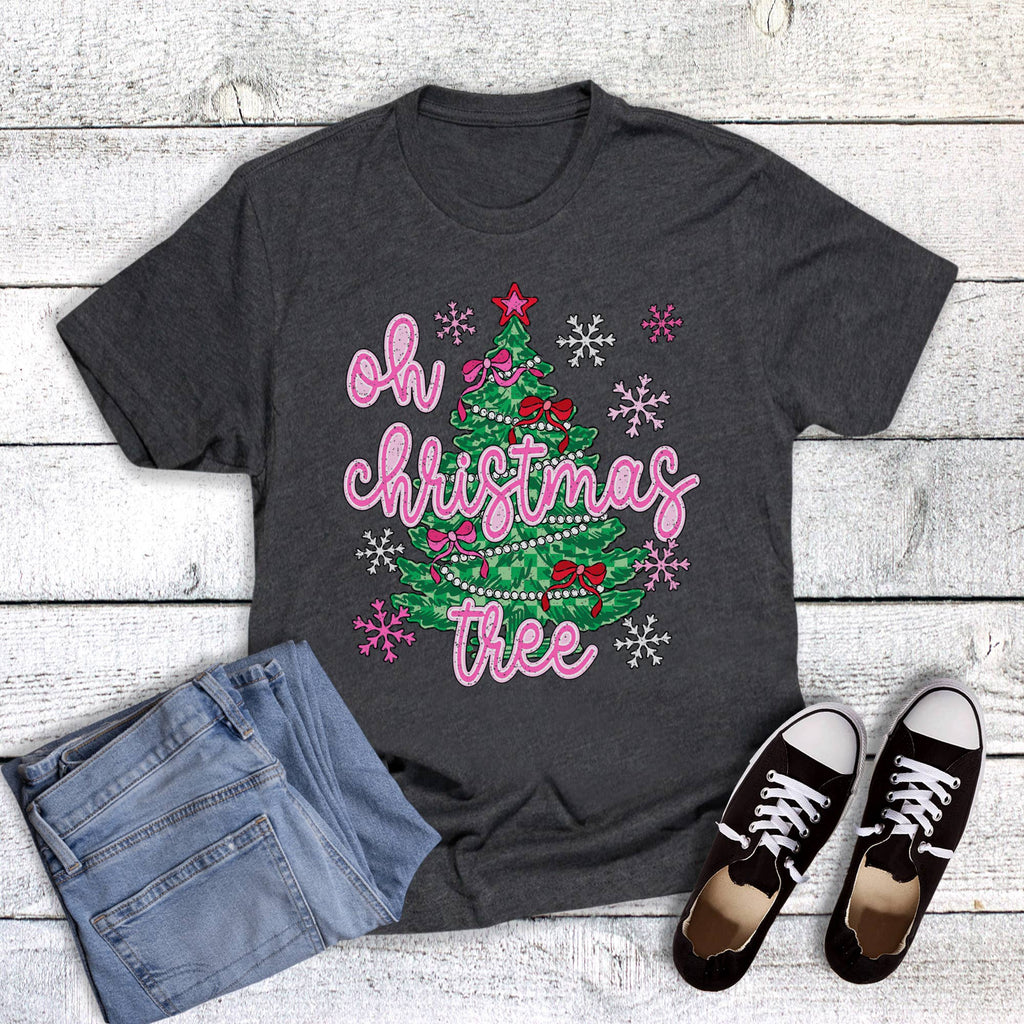 Retro Oh Christmas Tree Snowflakes Graphic - Adult & Kids T-Shirts, Sweatshirts & Hoodies apparel design preview 1