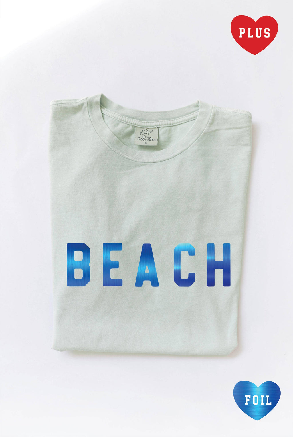 Beach Foil Graphic Plus Size Mineral Washed Top - Adult & Kids T-Shirts, Sweatshirts & Hoodies apparel design preview 1