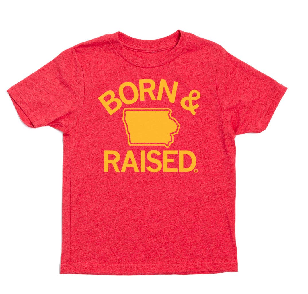 Ia Born Raised Red Kids - Adult & Kids T-Shirts, Sweatshirts & Hoodies apparel design preview 1