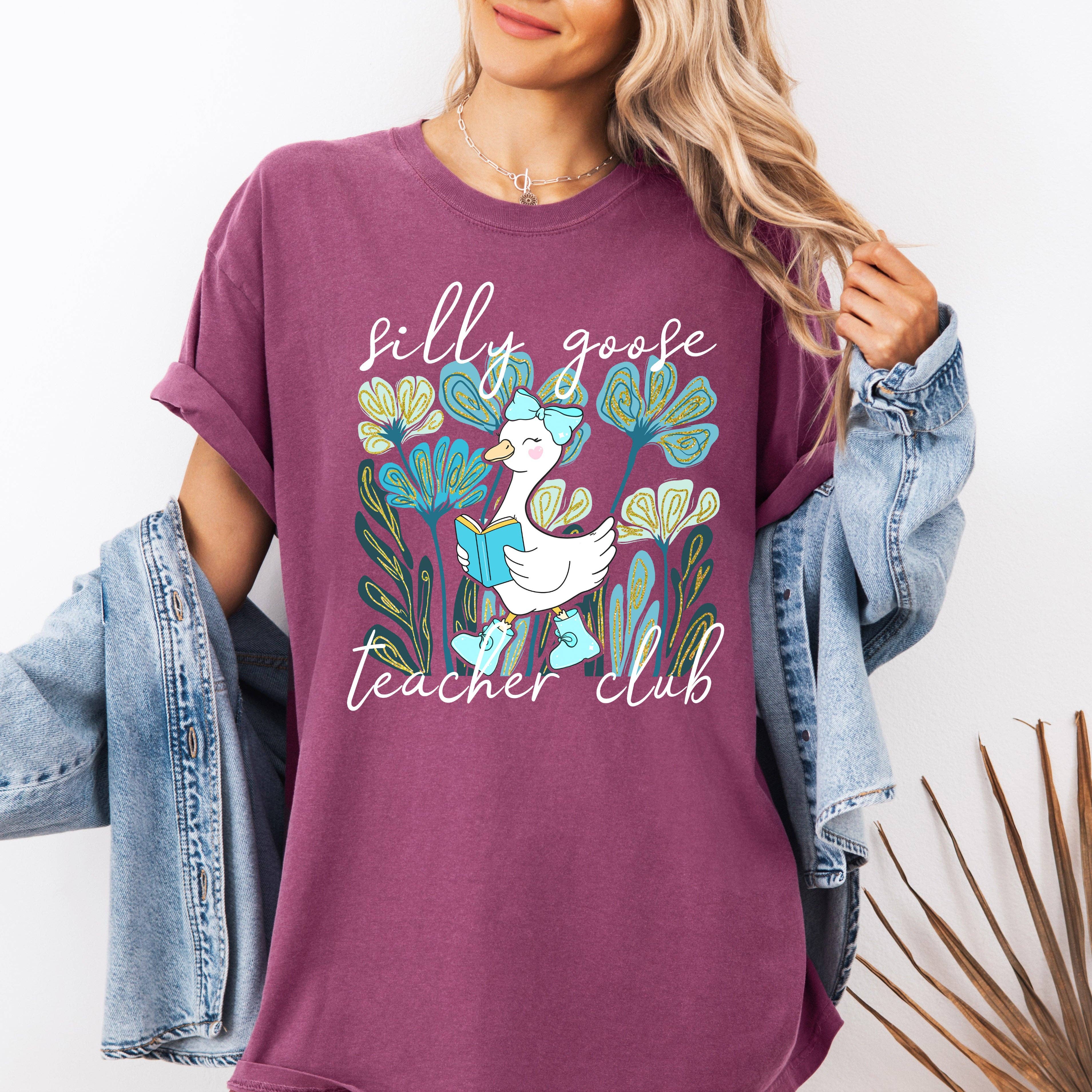 Silly Goose Teacher Club, Back To School Cute - Adult & Kids T-Shirts, Sweatshirts & Hoodies apparel design preview 1