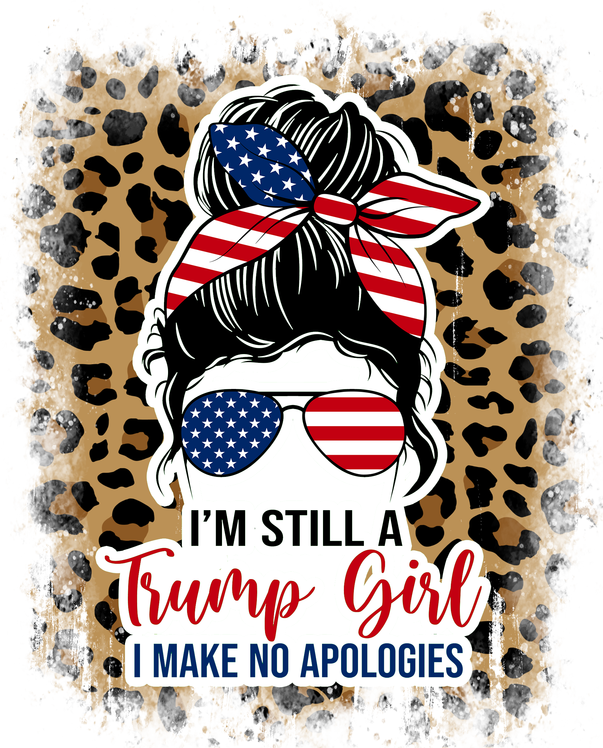Trump Girl No Apologies Decal 2272 - Adult & Kids T-Shirts, Sweatshirts & Hoodies apparel design preview 1