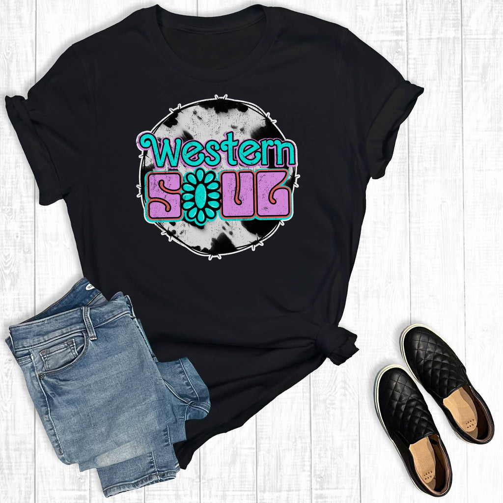 Western Soul Turquoise Concho Graphic - Adult & Kids T-Shirts, Sweatshirts & Hoodies apparel design preview 1