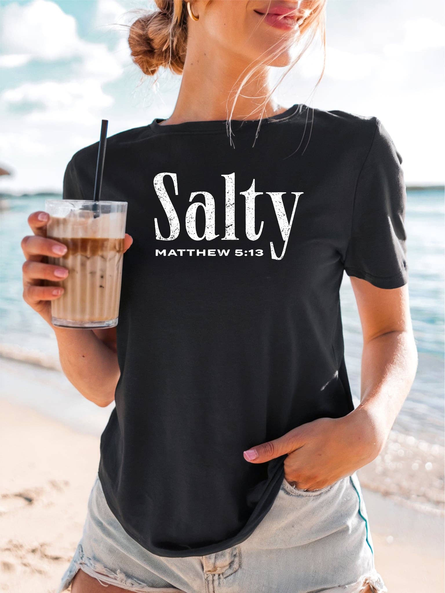 Salty Black B Faith Based Summer Graphic - Adult & Kids T-Shirts, Sweatshirts & Hoodies apparel design preview 1