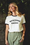 Motherhood Is My Ministry Ringer Graphic Top - Adult & Kids T-Shirts, Sweatshirts & Hoodies apparel design preview 1