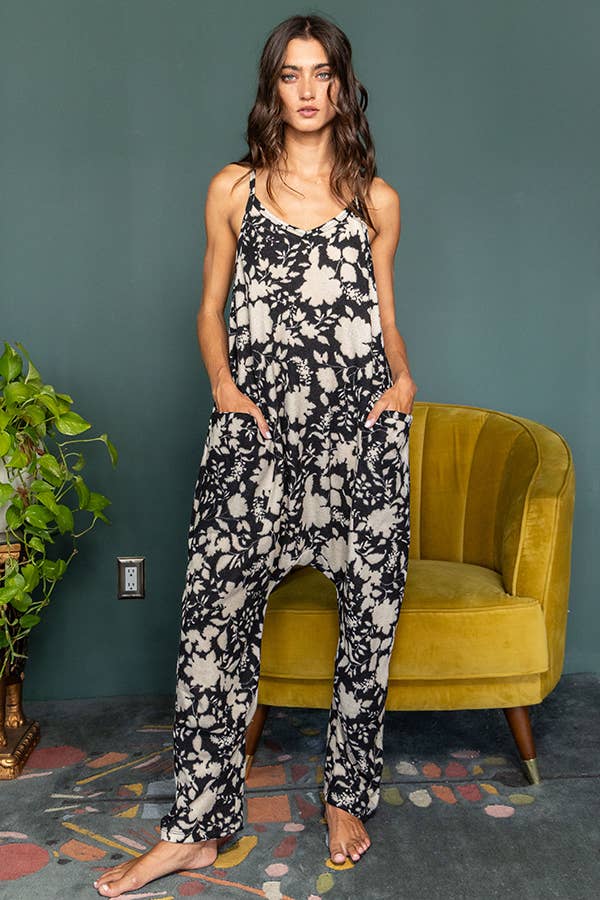 R5288AC Drop Crotch V-Neck Floral Knit Jumpsuit - Adult & Kids T-Shirts, Sweatshirts & Hoodies apparel design preview 1