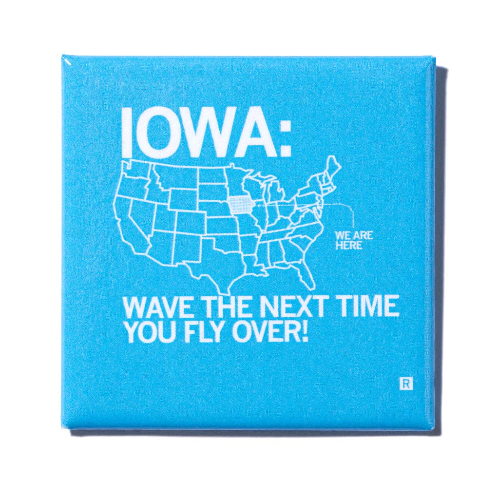 Iowa Fly Over Metal Magnet - Adult & Kids T-Shirts, Sweatshirts & Hoodies apparel design preview 1