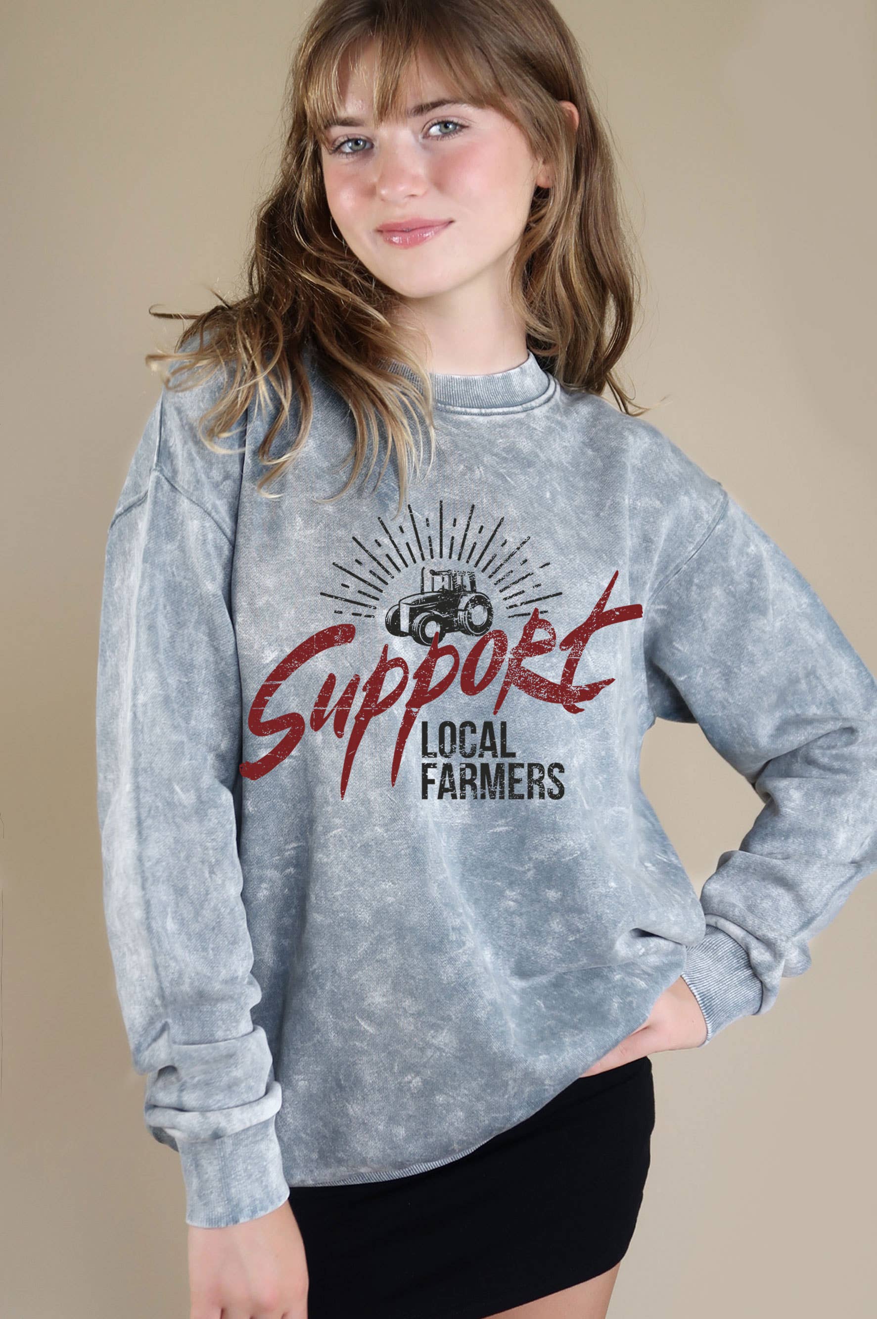 Support Local Farmers Mineral Graphic Brushed - Adult & Kids T-Shirts, Sweatshirts & Hoodies apparel design preview 1