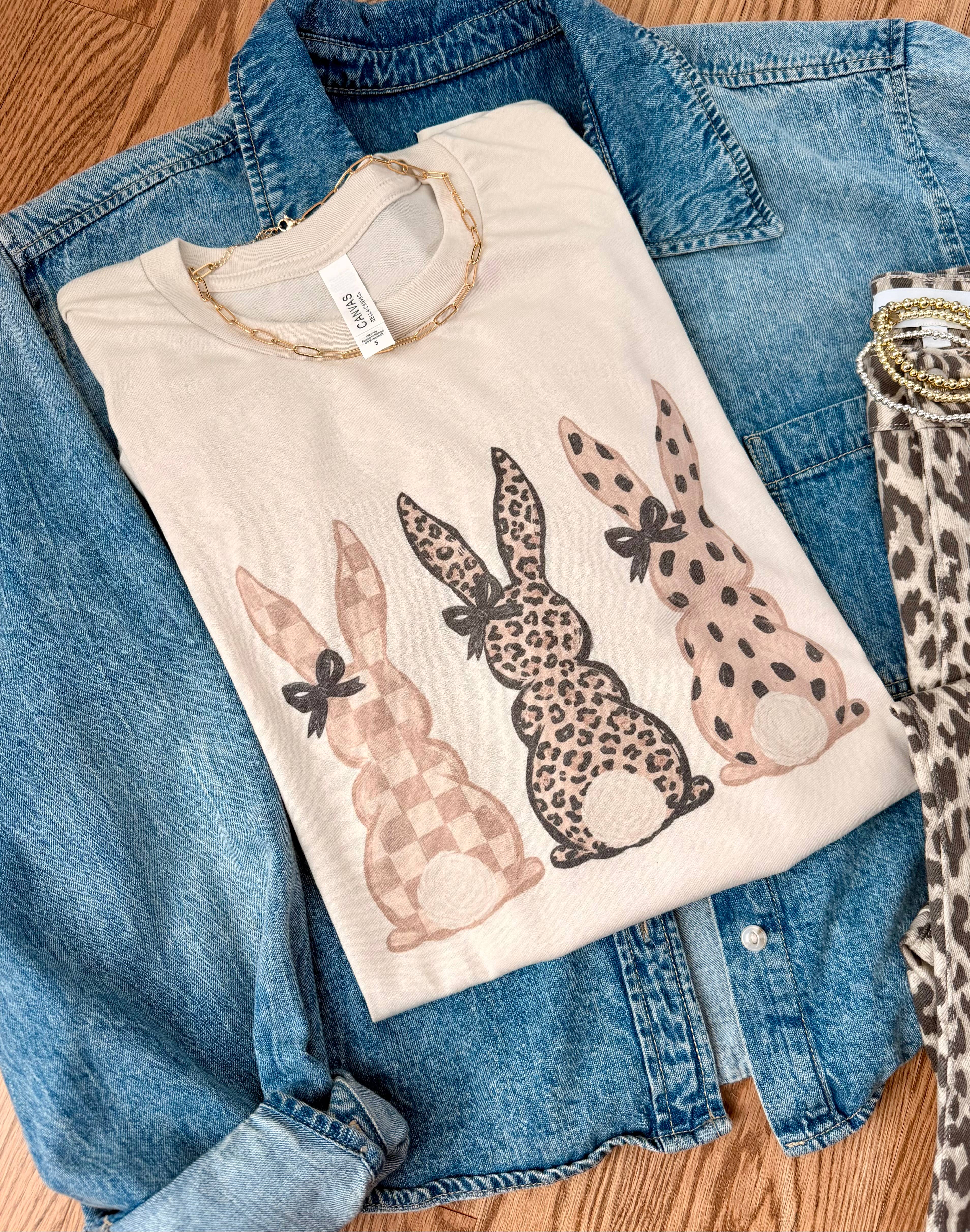 Cheetah and Checkered Easter Bunny Graphic or - Adult & Kids T-Shirts, Sweatshirts & Hoodies apparel design preview 1