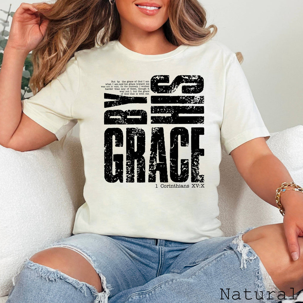 By His Grace Christian Graphic Bella Canvas - Adult & Kids T-Shirts, Sweatshirts & Hoodies apparel design preview 1