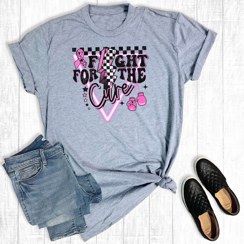 Breast Cancer Fight For the Cure Checkered Graphic - Adult & Kids T-Shirts, Sweatshirts & Hoodies apparel design preview 1
