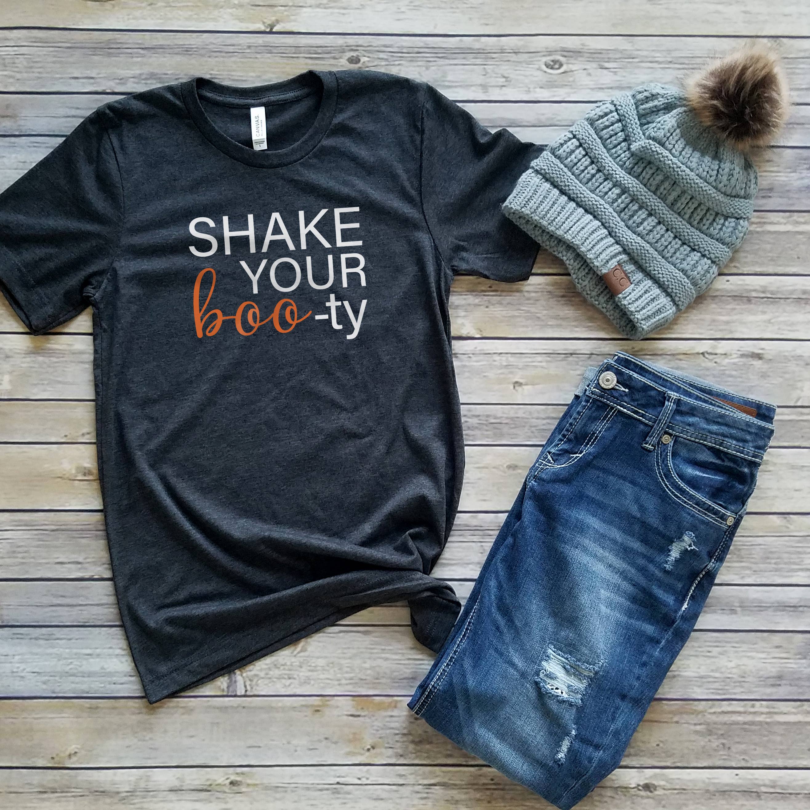 Shake Your Boo-Ty Halloween Sizes XS-2XL - Adult & Kids T-Shirts, Sweatshirts & Hoodies apparel design preview 1