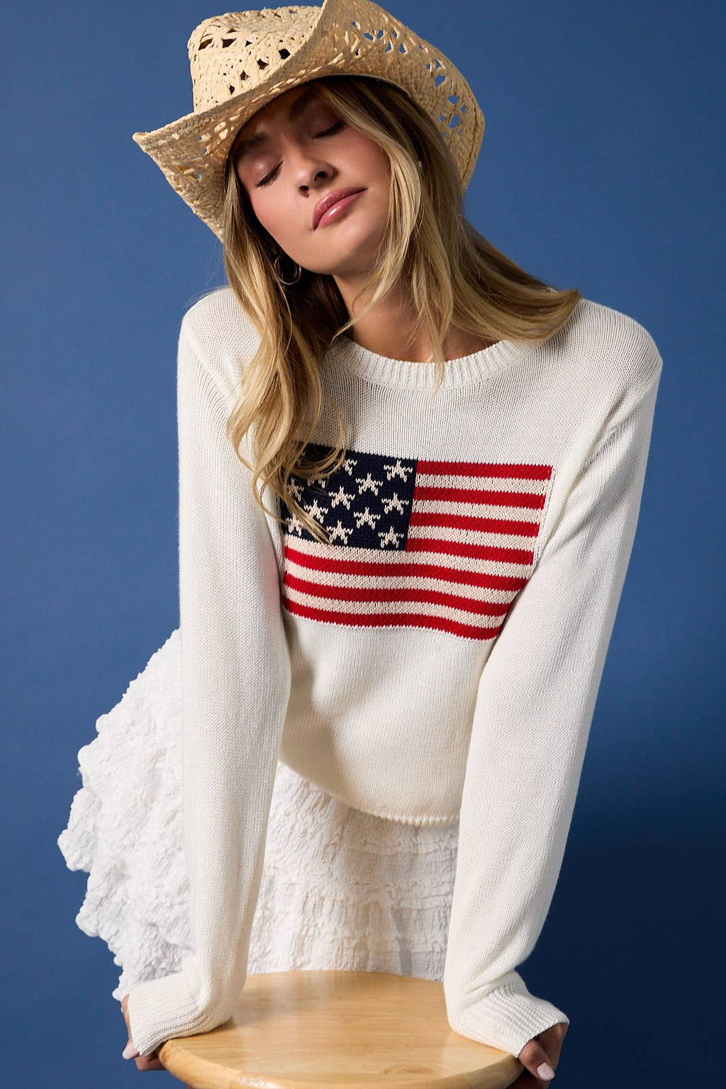 Us Flag Round Neck Sweater Top - Adult & Kids T-Shirts, Sweatshirts & Hoodies apparel design preview 1