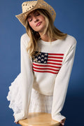 Us Flag Round Neck Sweater Top - Adult & Kids T-Shirts, Sweatshirts & Hoodies apparel design preview 1