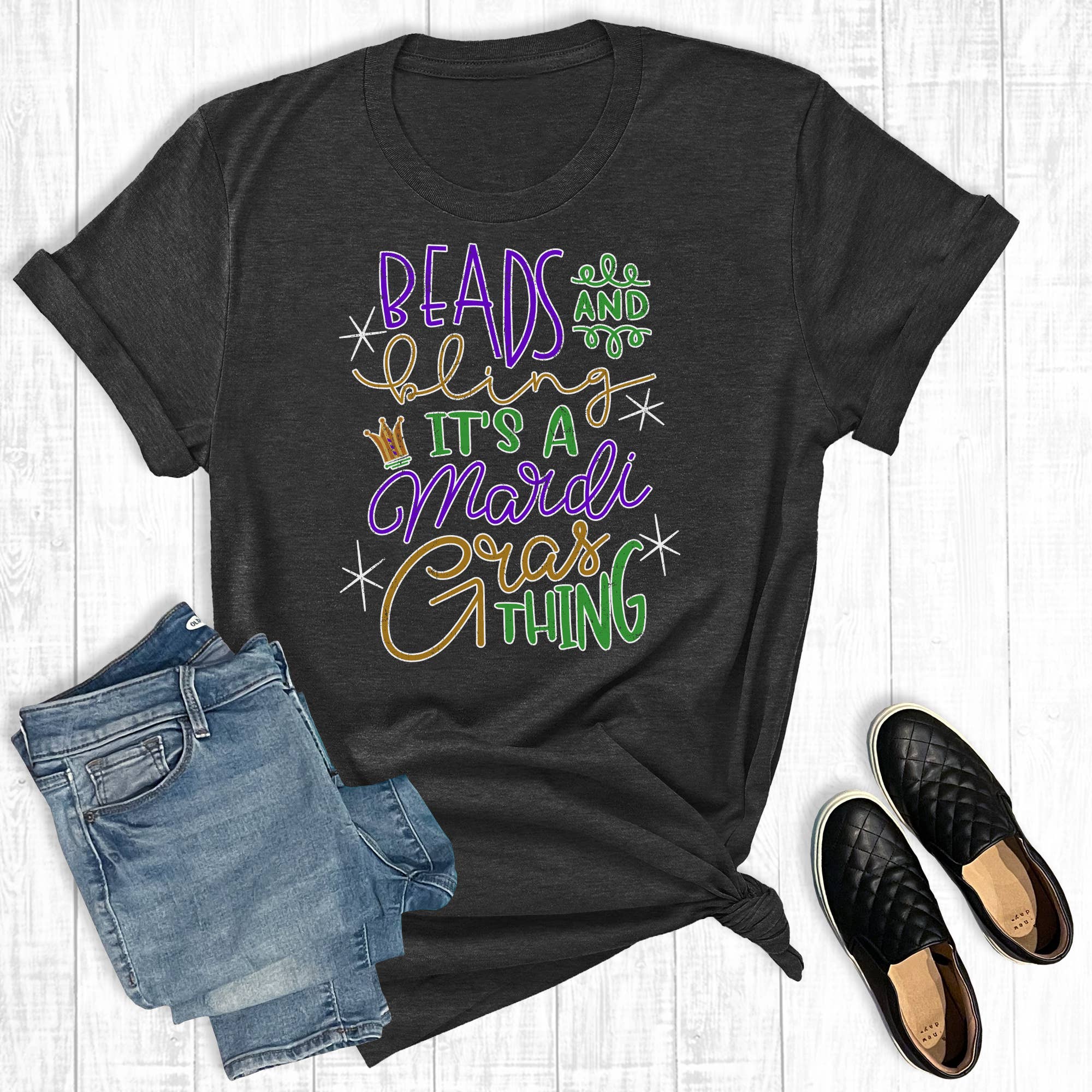Beads and Bling It's A Mardi Gras Thing Graphic - Adult & Kids T-Shirts, Sweatshirts & Hoodies apparel design preview 1