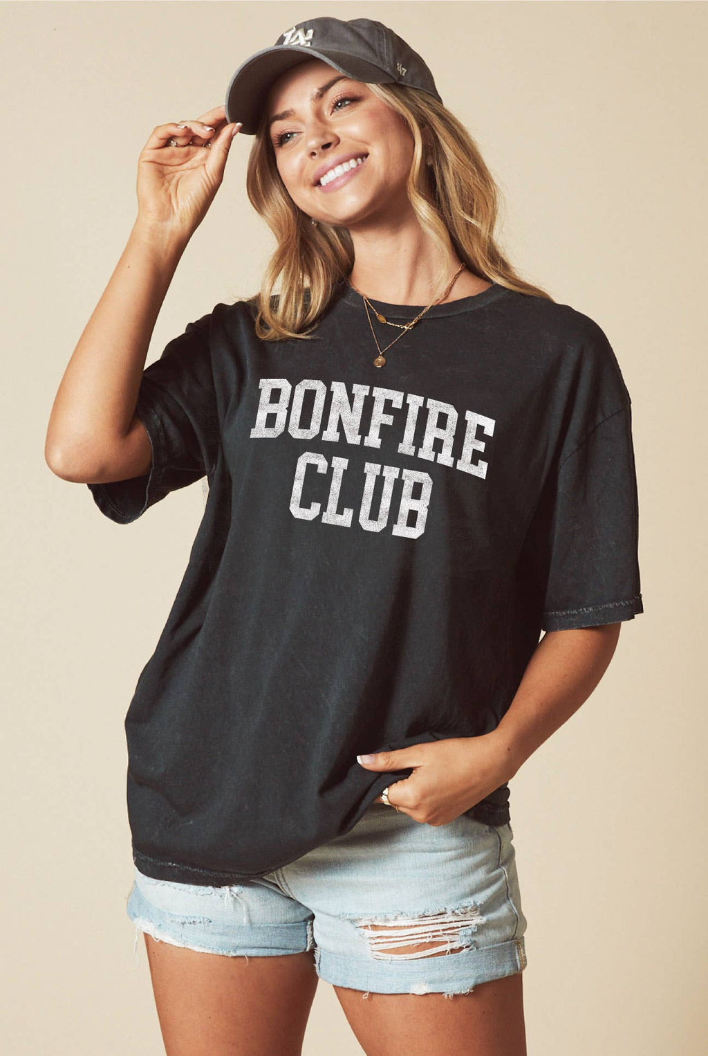 Bonfire Club Oversized Mineral Washed Graphic Top - Adult & Kids T-Shirts, Sweatshirts & Hoodies apparel design preview 1