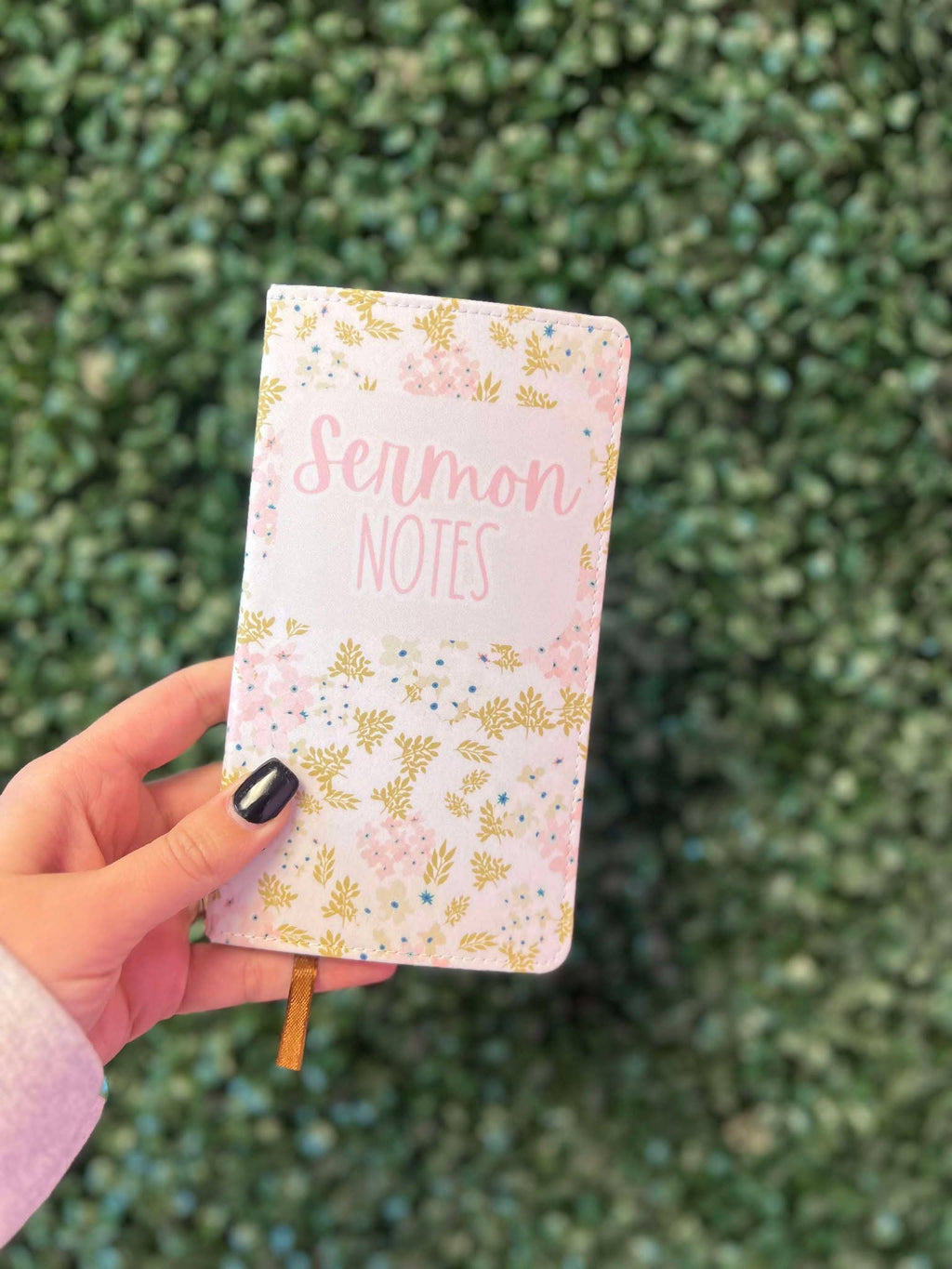 Green and Pink Floral Sermon Notes Journal - Adult & Kids T-Shirts, Sweatshirts & Hoodies apparel design preview 1