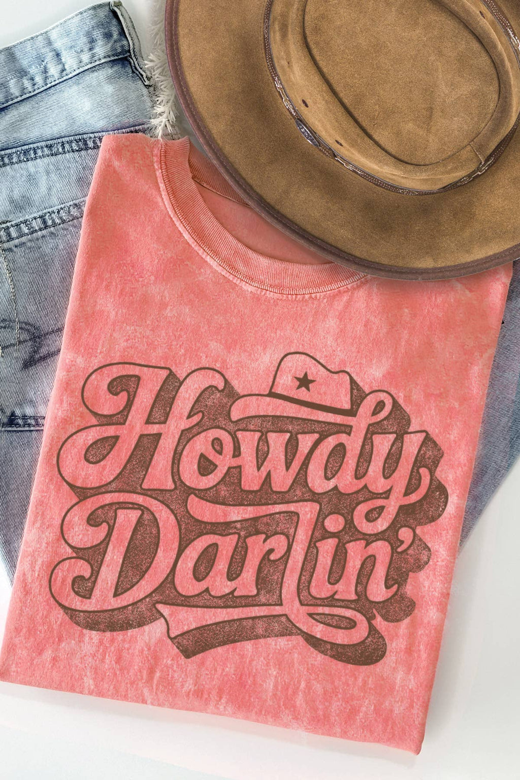 Women Howdy Graphic Print Mineral Wash Loose Top - Adult & Kids T-Shirts, Sweatshirts & Hoodies apparel design preview 1