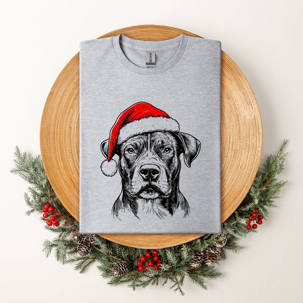 Pitbull, Santa, Dog, Christmas, Lover, Pet - Adult & Kids T-Shirts, Sweatshirts & Hoodies apparel design preview 1