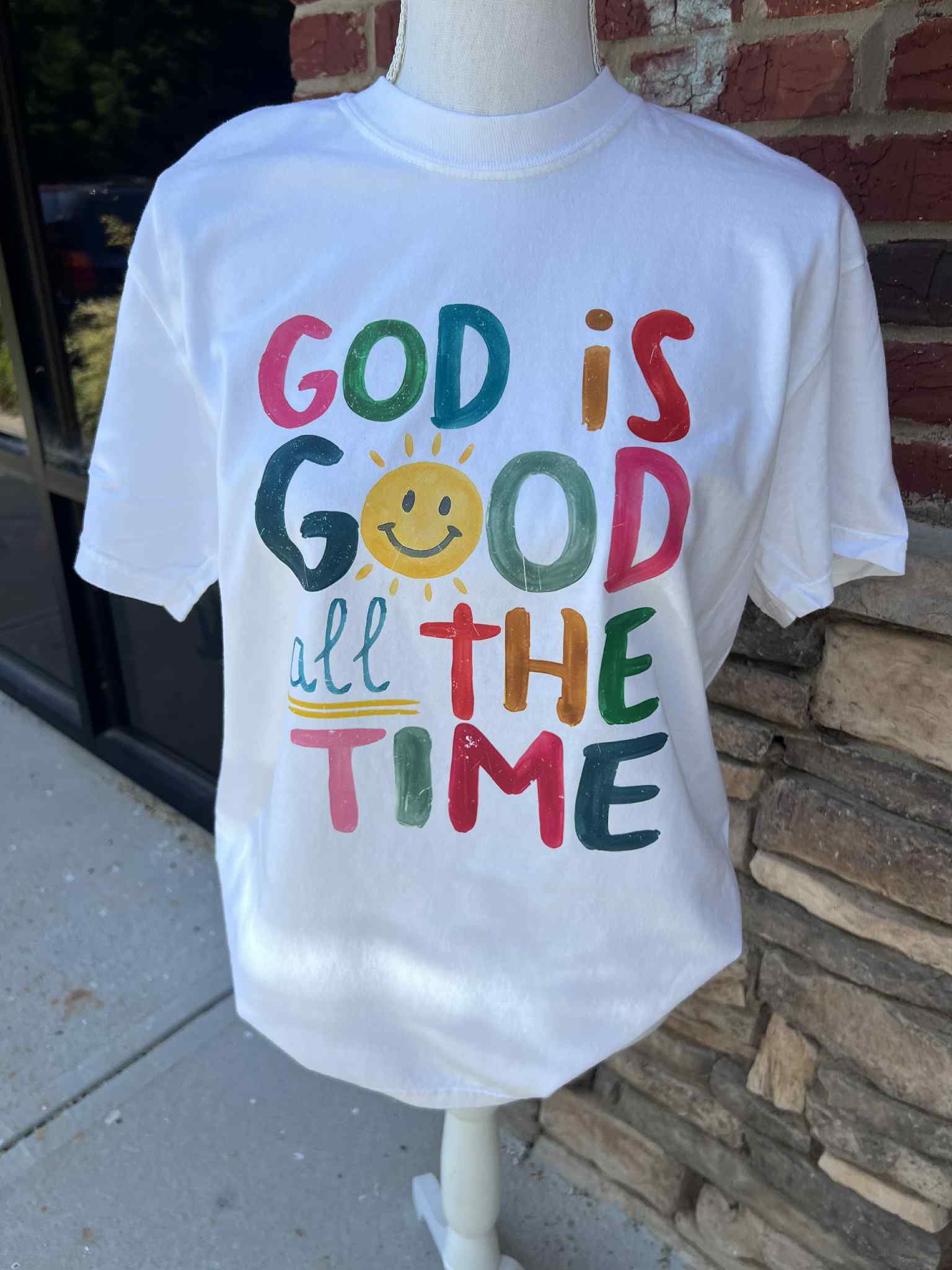 God Is Good On Comfort Colors White - Adult & Kids T-Shirts, Sweatshirts & Hoodies apparel design preview 1
