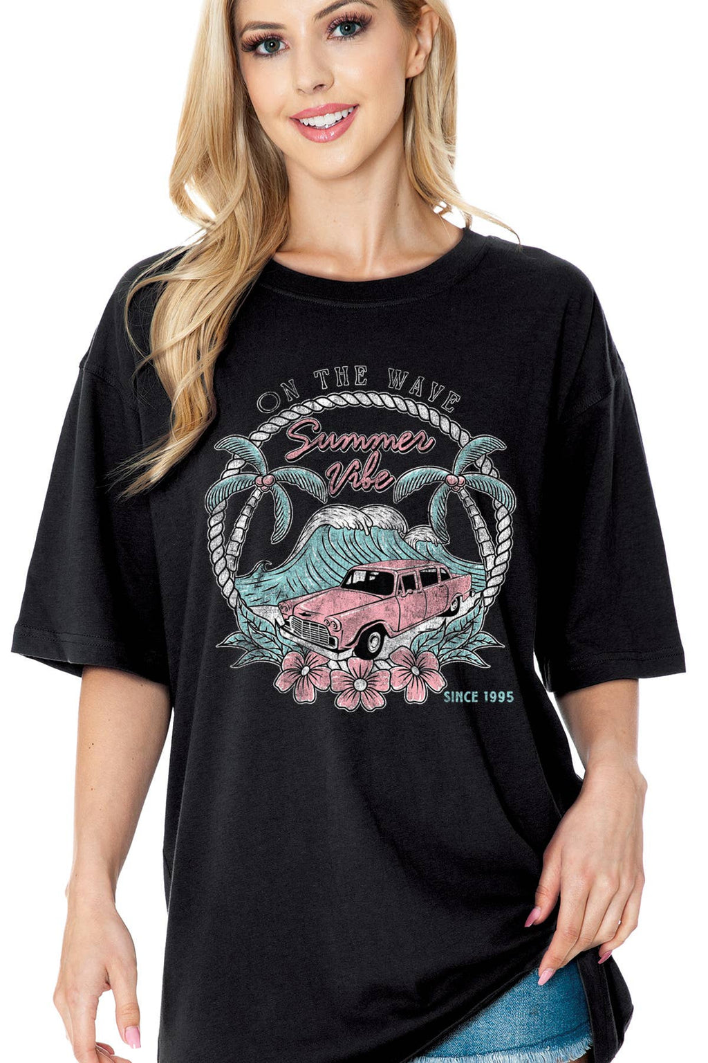 Women Summer Graphic Print Loose Fit Oversize Top - Adult & Kids T-Shirts, Sweatshirts & Hoodies apparel design preview 1
