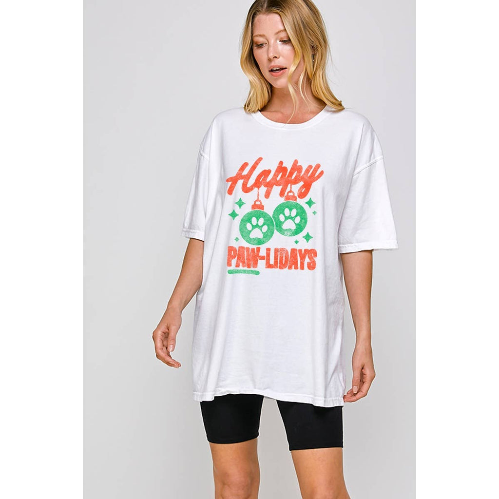 Happy Pawliday Vintage Graphic - Adult & Kids T-Shirts, Sweatshirts & Hoodies apparel design preview 1