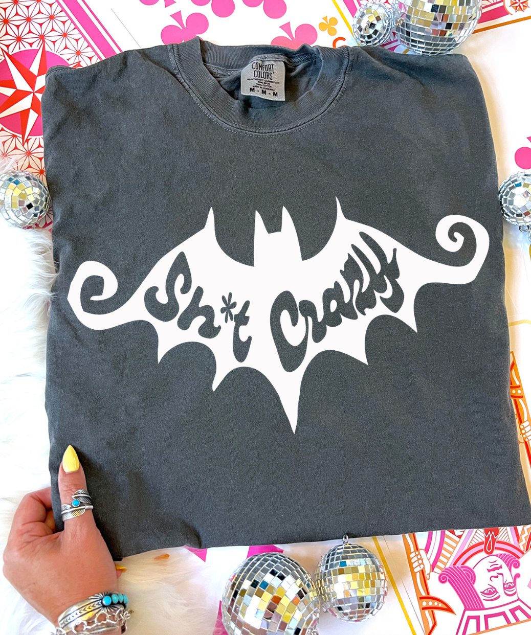 Bat Shit Crazy Comfort Color Pepper - Adult & Kids T-Shirts, Sweatshirts & Hoodies apparel design preview 1