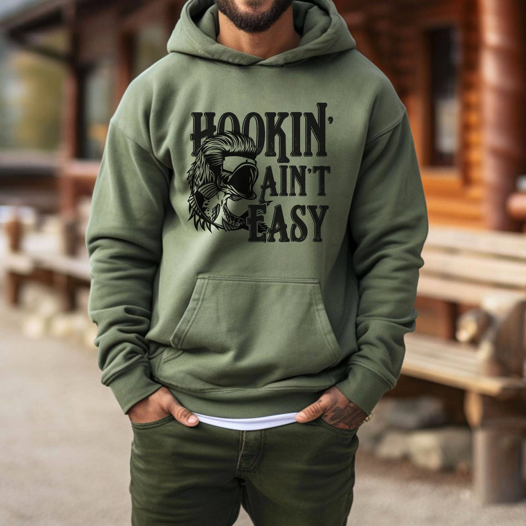 Hookin' Ain't Easy Crewneck - Adult & Kids T-Shirts, Sweatshirts & Hoodies apparel design preview 1