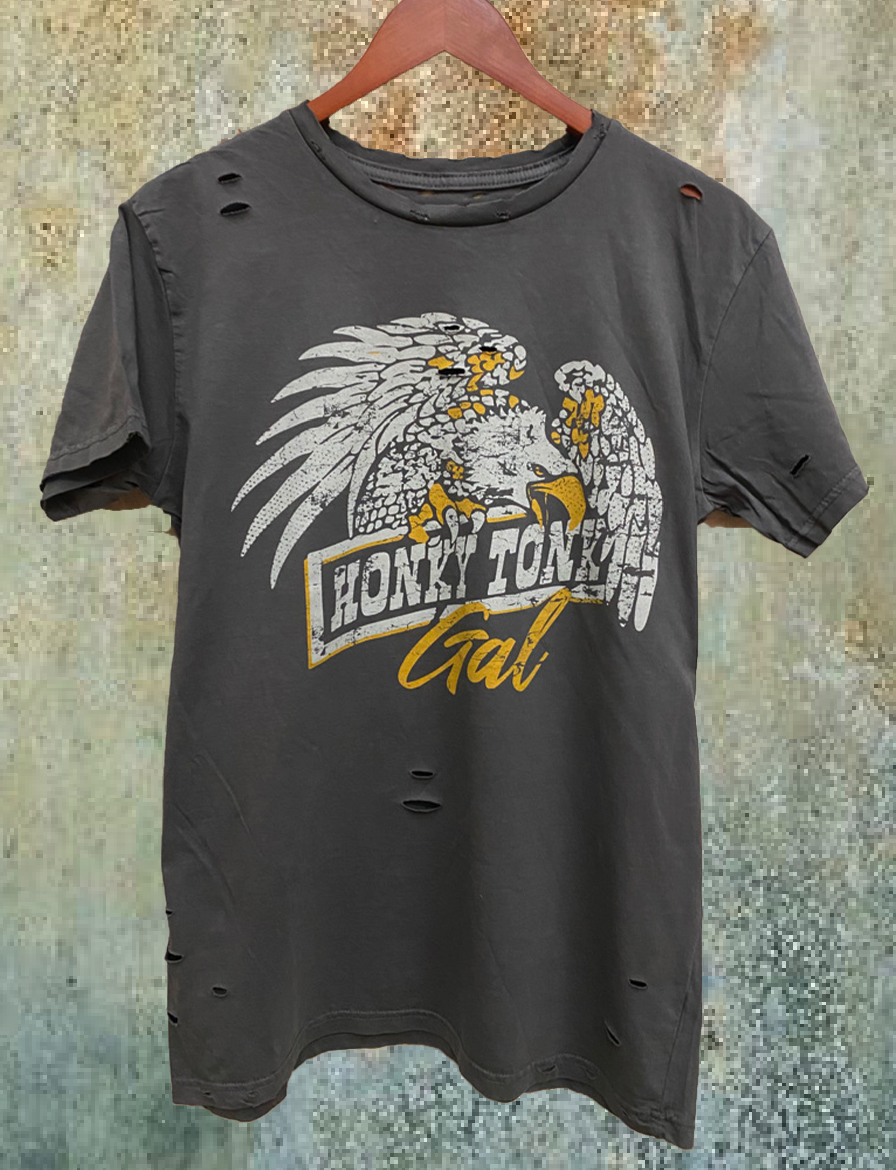 Honky Tonk Gal Distressed - Adult & Kids T-Shirts, Sweatshirts & Hoodies apparel design preview 1