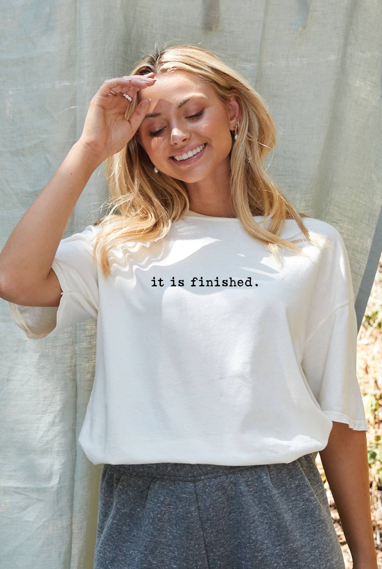 It Is Finished Mineral Washed Graphic Top - Adult & Kids T-Shirts, Sweatshirts & Hoodies apparel design preview 1