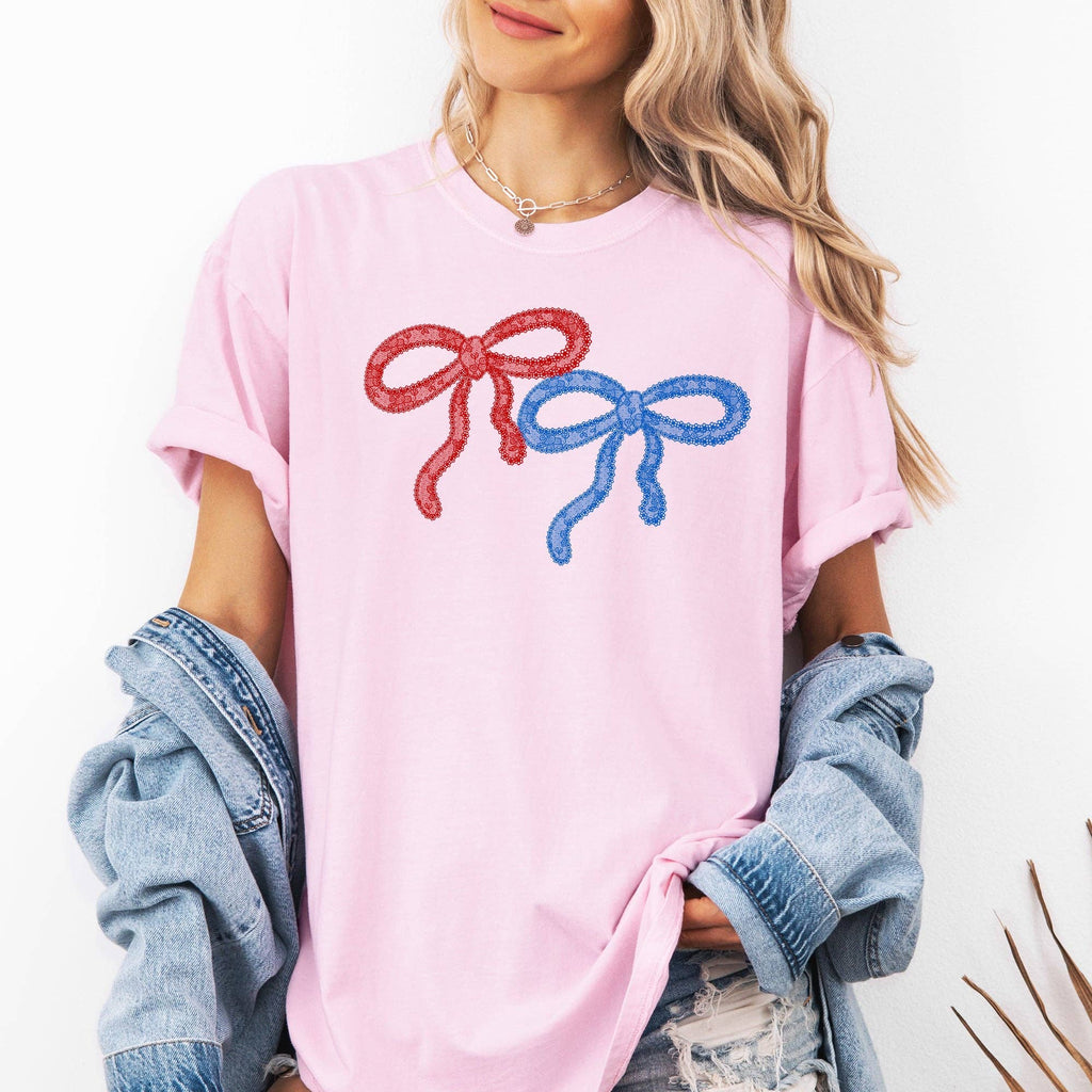 Retro Lace, Red, Blue, Patriotic America, 4th of July - Adult & Kids T-Shirts, Sweatshirts & Hoodies apparel design preview 1