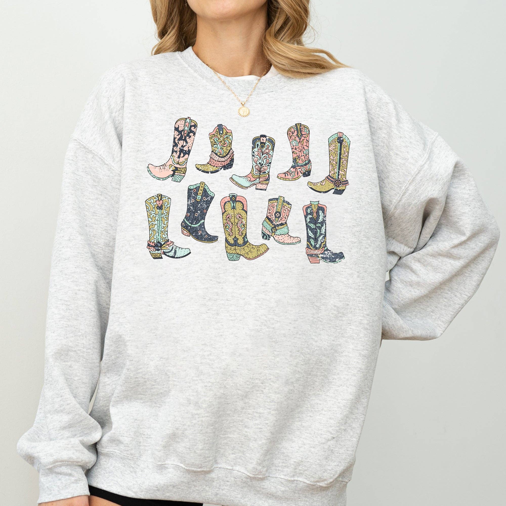 Colorful Cowboy Boots, Western, Cowgirl, Country - Adult & Kids T-Shirts, Sweatshirts & Hoodies apparel design preview 1