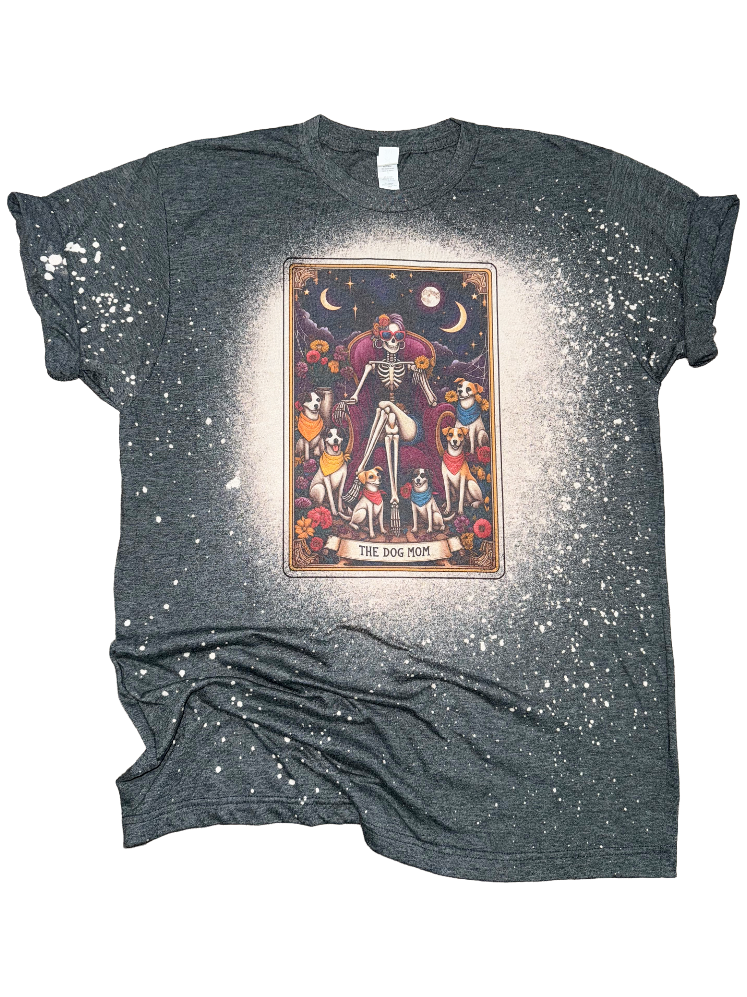The Dog Mom Tarot Card Bleached - Adult & Kids T-Shirts, Sweatshirts & Hoodies apparel design preview 1