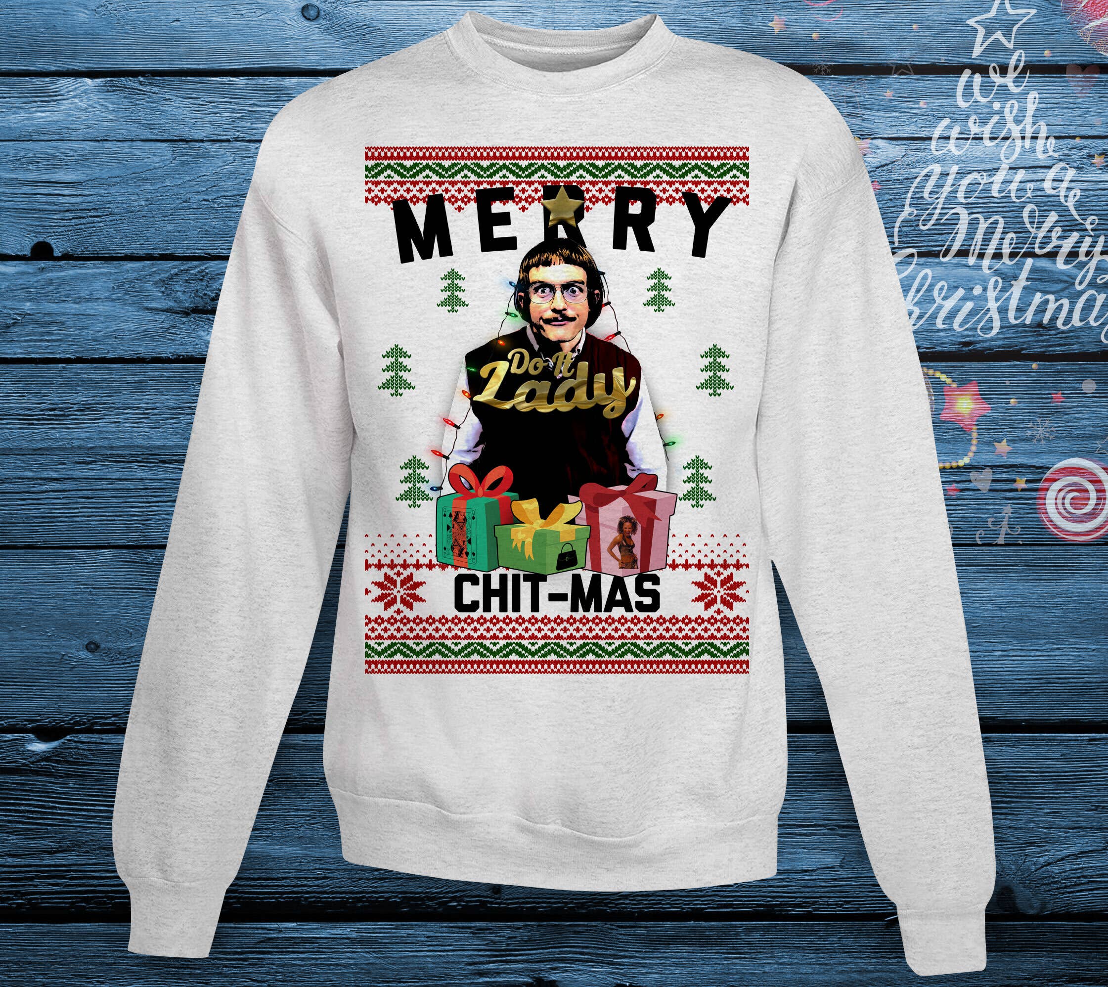 Merry Chit-Mas Ugly Christmas Chit Funny Meme - Adult & Kids T-Shirts, Sweatshirts & Hoodies apparel design preview 1
